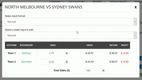 australia arbitrage calculator.
